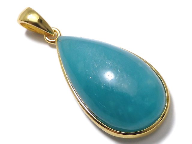 [Video][One of a kind] Amazonite Silica AA++ Pendant 18KGP NO.128