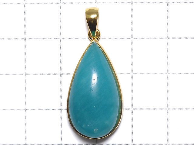 [Video][One of a kind] Amazonite Silica AA++ Pendant 18KGP NO.128