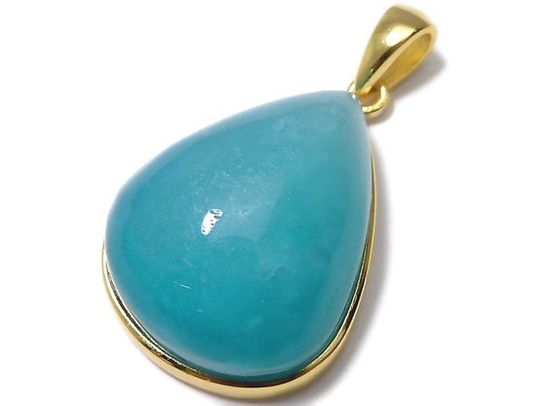 [Video][One of a kind] Amazonite Silica AA++ Pendant 18KGP NO.129