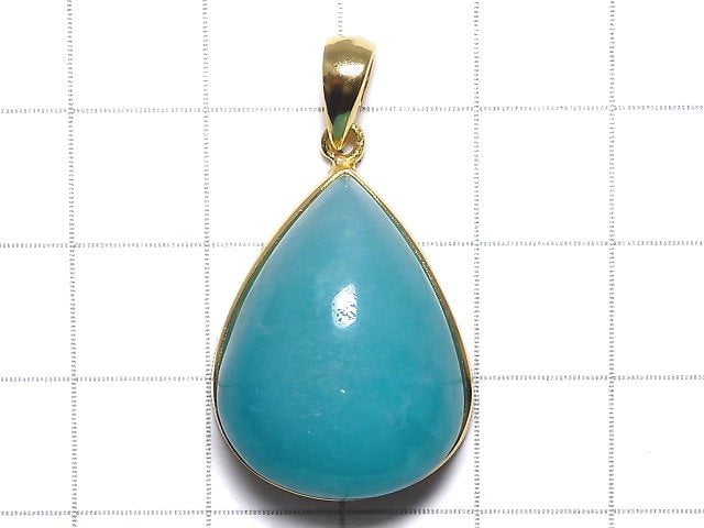 [Video][One of a kind] Amazonite Silica AA++ Pendant 18KGP NO.129