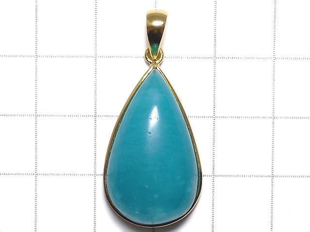 [Video][One of a kind] Amazonite Silica AA++ Pendant 18KGP NO.130