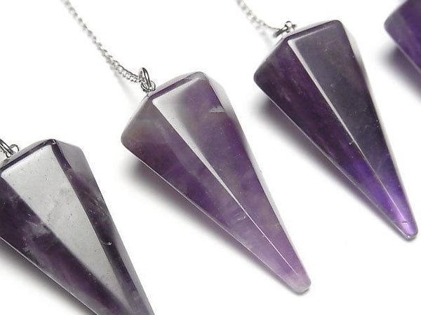 [Video]Amethyst AA+ Pendulum 36x19x19mm with chain 1pc