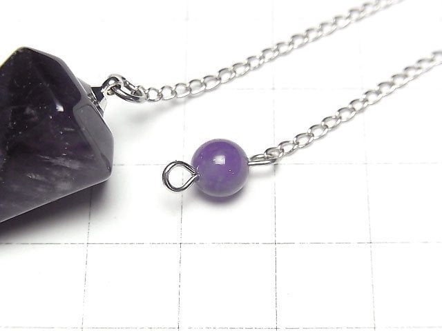 [Video]Amethyst AA+ Pendulum 36x19x19mm with chain 1pc