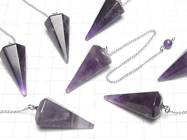 [Video]Amethyst AA+ Pendulum 36x19x19mm with chain 1pc