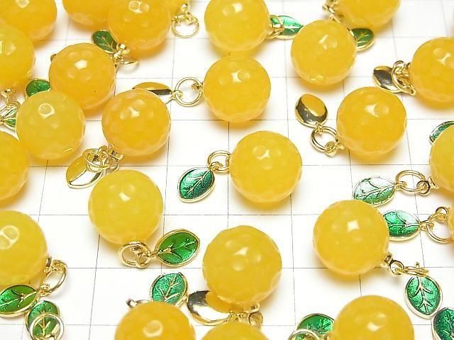 [Video] Yellow color Agate Fruit Charm [Grapefruit] 3pcs