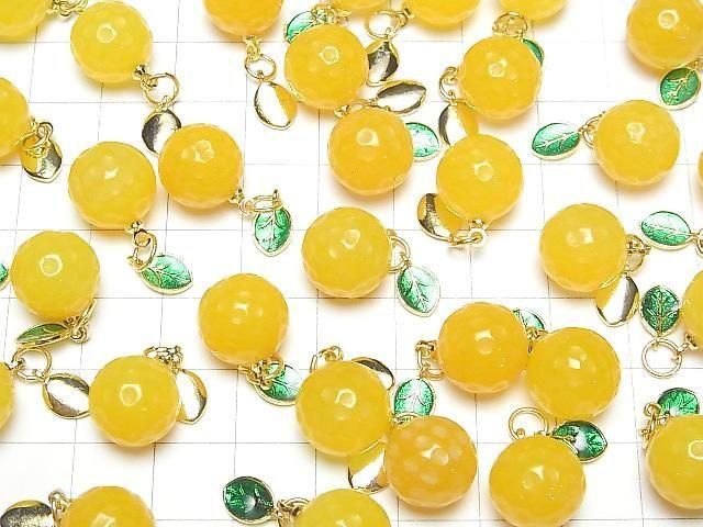 [Video] Yellow color Agate Fruit Charm [Grapefruit] 3pcs