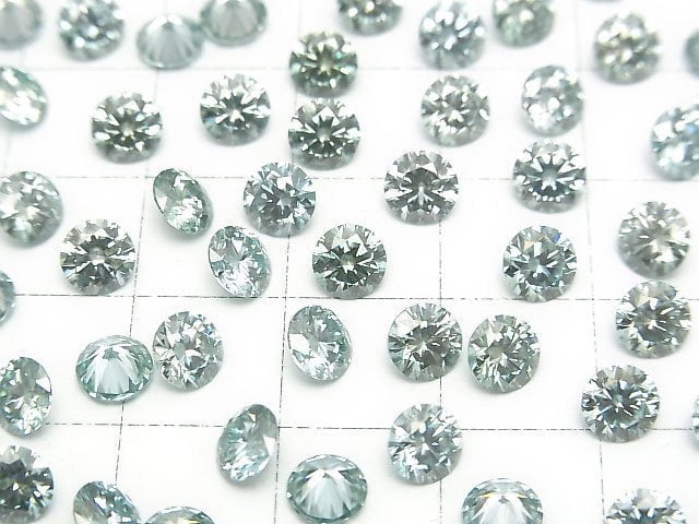 [Video] Moissanite AAA Loose stone Round Faceted 5x5mm [Light Green] 1pc