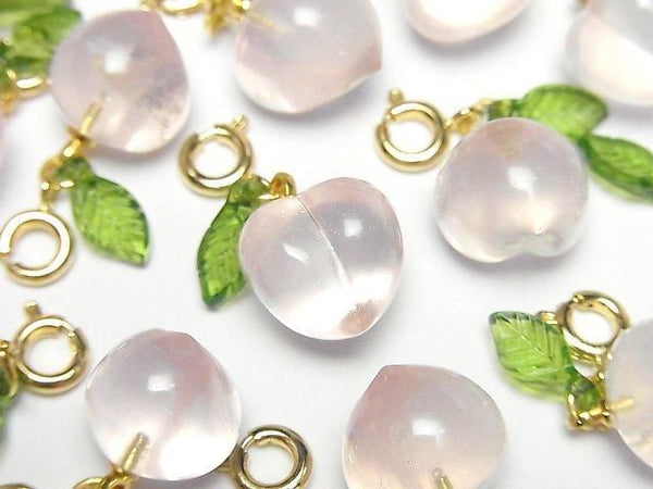 [Video]Rose Quartz AAA- Fruit Charm [Peach] 3pcs