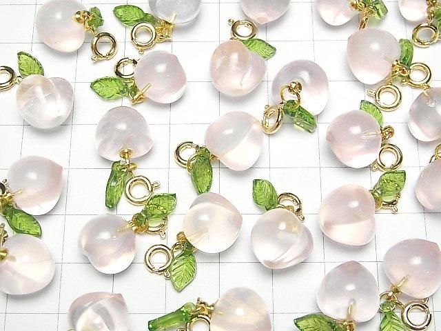 [Video]Rose Quartz AAA- Fruit Charm [Peach] 3pcs