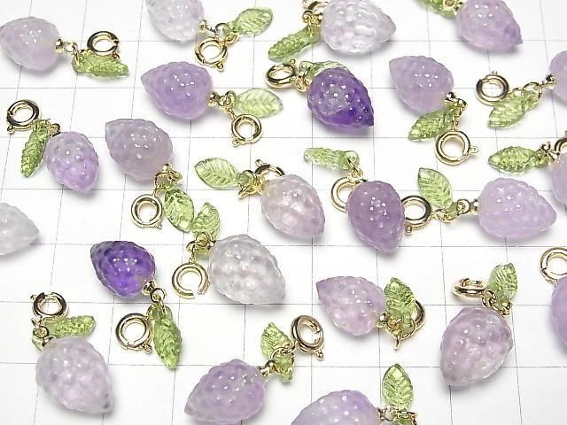 [Video]Amethyst AA++ Fruit Charm [Grape] 3pcs