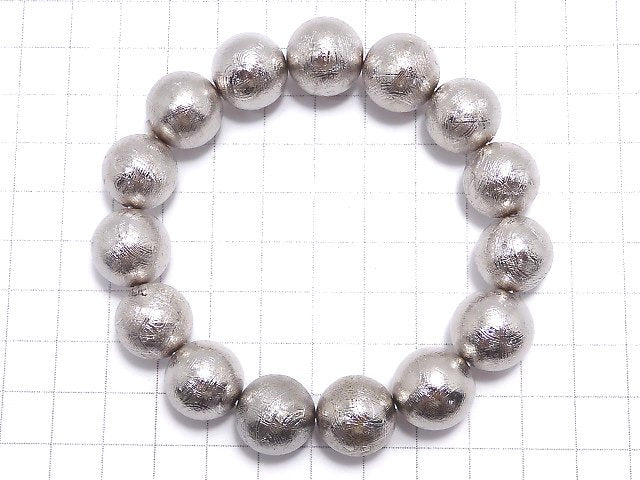 [Video][One of a kind] Meteorite (Muonionalusta) Round 15mm Bracelet NO.1