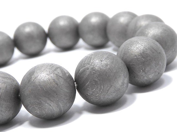 [Video][One of a kind] Meteorite (Muonionalusta) Round 14mm Natural color Bracelet NO.1