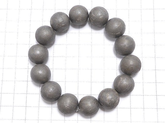 [Video][One of a kind] Meteorite (Muonionalusta) Round 16mm Natural color Bracelet NO.2