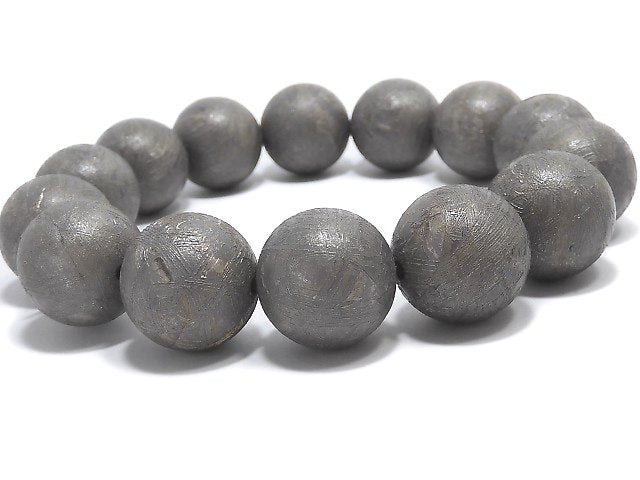 [Video][One of a kind] Meteorite (Muonionalusta) Round 16mm Natural color Bracelet NO.2