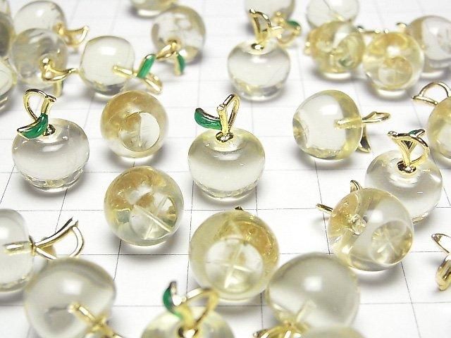 [Video]Lemon Quartz AAA- Fruit Charm [Apple] 3pcs