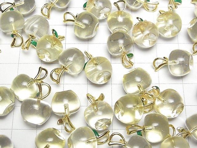 [Video]Lemon Quartz AAA- Fruit Charm [Apple] 3pcs