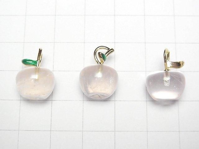 [Video]Rose Quartz AAA- Fruit Charm [Apple] 3pcs