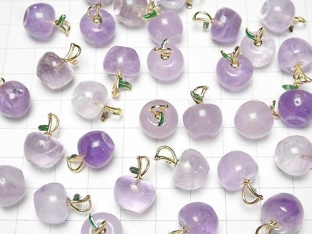 [Video]Amethyst AA++ Fruit Charm [Apple] 3pcs