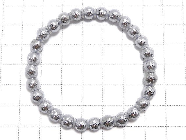 [Video][One of a kind] Meteorite (Muonionalusta) Round 6mm Bracelet NO.1