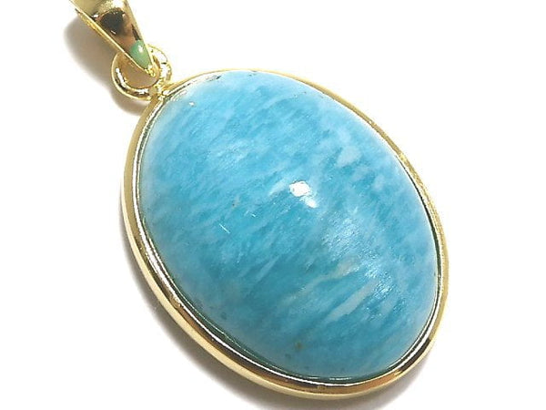 [Video][One of a kind] Amazonite AAA- Pendant 18KGP NO.34