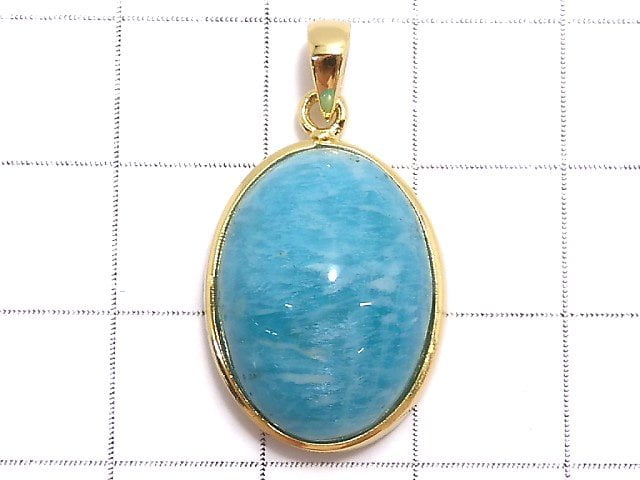 [Video][One of a kind] Amazonite AAA- Pendant 18KGP NO.34