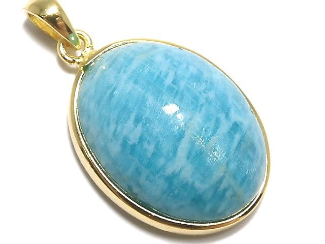 [Video][One of a kind] Amazonite AAA- Pendant 18KGP NO.35