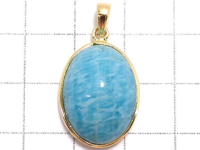 [Video][One of a kind] Amazonite AAA- Pendant 18KGP NO.35