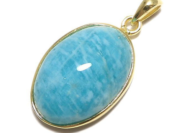 [Video][One of a kind] Amazonite AAA- Pendant 18KGP NO.36