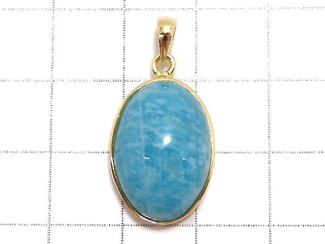 [Video][One of a kind] Amazonite AAA- Pendant 18KGP NO.36