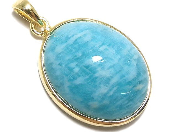 [Video][One of a kind] Amazonite AAA- Pendant 18KGP NO.37