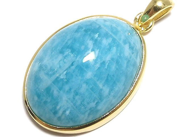 [Video][One of a kind] Amazonite AAA- Pendant 18KGP NO.38