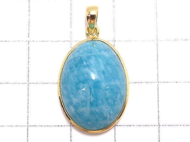 [Video][One of a kind] Amazonite AAA- Pendant 18KGP NO.38