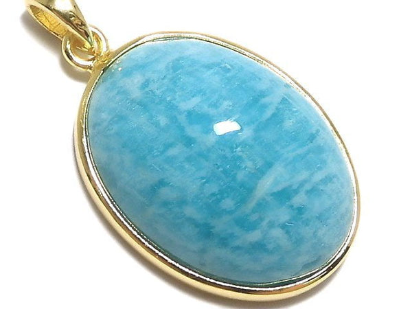 [Video][One of a kind] Amazonite AAA- Pendant 18KGP NO.39