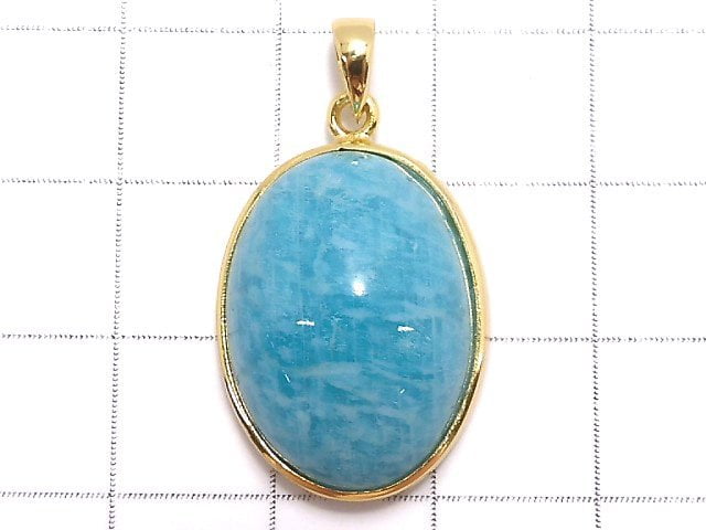 [Video][One of a kind] Amazonite AAA- Pendant 18KGP NO.39