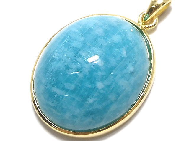 [Video][One of a kind] Amazonite AAA- Pendant 18KGP NO.40