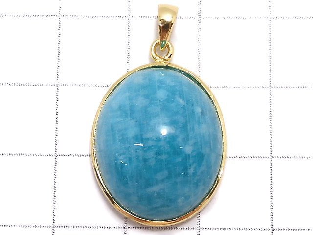 [Video][One of a kind] Amazonite AAA- Pendant 18KGP NO.40