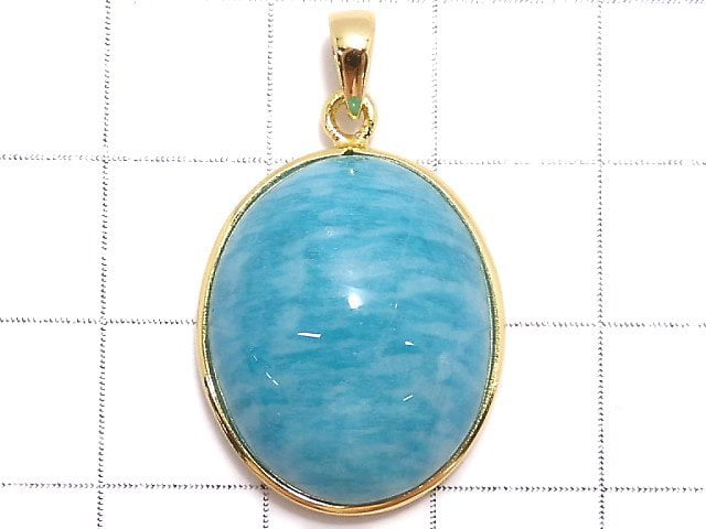 [Video][One of a kind] Amazonite AAA- Pendant 18KGP NO.41