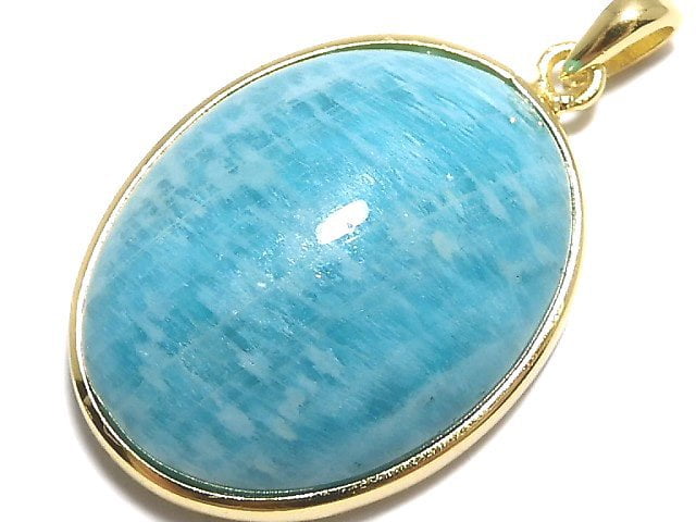 [Video][One of a kind] Amazonite AAA- Pendant 18KGP NO.42