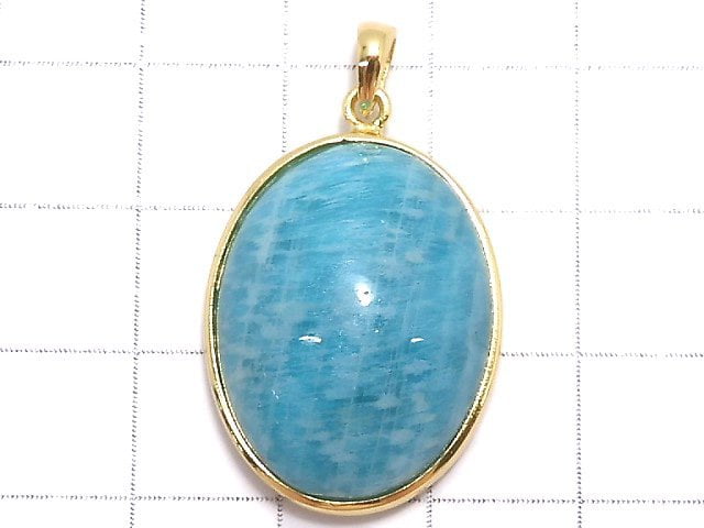 [Video][One of a kind] Amazonite AAA- Pendant 18KGP NO.42