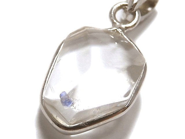 [Video][One of a kind] Fluorite in Quartz Faceted Nugget Pendant Silver925 NO.73