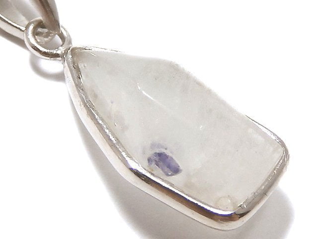 [Video][One of a kind] Fluorite in Quartz Faceted Nugget Pendant Silver925 NO.74