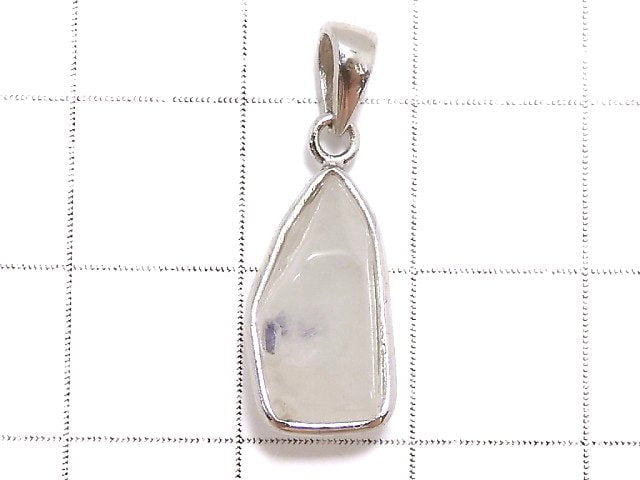 [Video][One of a kind] Fluorite in Quartz Faceted Nugget Pendant Silver925 NO.74