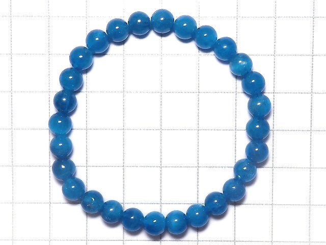 [Video][One of a kind] Blue Apatite Round 6mm Bracelet NO.2