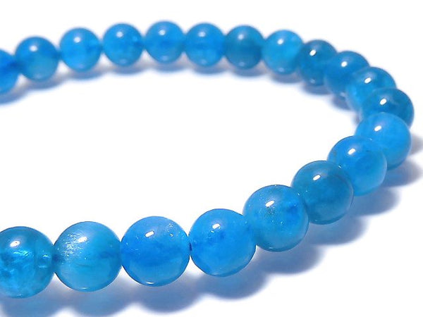 [Video][One of a kind] Blue Apatite Round 6mm Bracelet NO.5