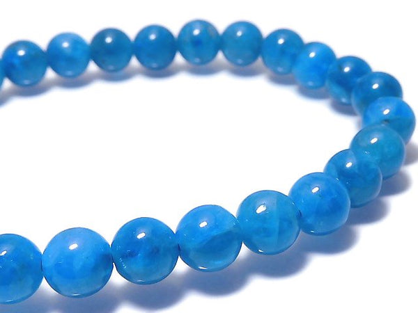 [Video][One of a kind] Blue Apatite Round 6mm Bracelet NO.8