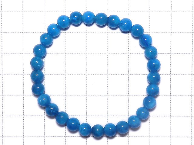 [Video][One of a kind] Blue Apatite Round 6mm Bracelet NO.8