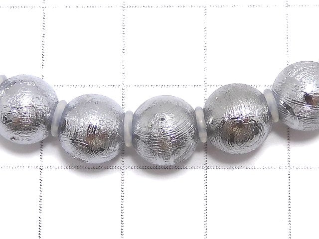 [Video][One of a kind] Meteorite (Muonionalusta) Round 8mm Bracelet NO.2