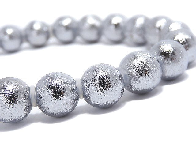 [Video][One of a kind] Meteorite (Muonionalusta) Round 8mm Bracelet NO.8