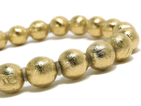 [Video][One of a kind] Meteorite (Muonionalusta) Round 8mm Yellow Gold Bracelet NO.2