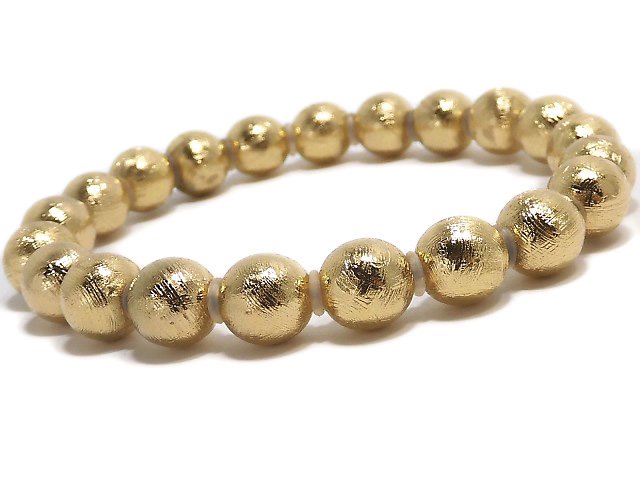 [Video][One of a kind] Meteorite (Muonionalusta) Round 8mm Yellow Gold Bracelet NO.5